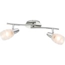 Globo 54985-2 Decken- oder Wand- und Spotleuchte 2x40W | E14 - satiniertes Glas, chrom