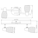 Globo 54985-2 Decken- oder Wand- und Spotleuchte 2x40W | E14 - satiniertes Glas, chrom