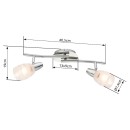 Globo 54985-2 Decken- oder Wand- und Spotleuchte 2x40W | E14 - satiniertes Glas, chrom