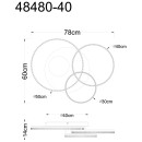 Globo 48480-40 LED Deckenleuchte SANFORD  | 40W integrierte LED-Quelle | 3112lm | 3000K