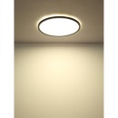 Globo 41562-24B LED Deckenleuchte Sapana 1x18W | 2300lm | 3000 K | IP44 - Schaltdimmer, Memoryfunktion, schwarz, opal