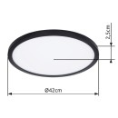 Globo 41562-24B LED Deckenleuchte Sapana 1x18W | 1600lm | 3000 K | IP44 - Schaltdimmer, Memoryfunktion, schwarz, opal