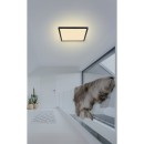 Globo 41563-18B LED Deckenleuchte Sapana 1x18W | 1500lm | 3000 K | IP44 - Schaltdimmer, Memoryfunktion, schwarz, opal