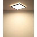 Globo 41563-18B LED Deckenleuchte Sapana 1x18W | 1500lm | 3000 K | IP44 - Schaltdimmer, Memoryfunktion, schwarz, opal