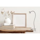 Globo 24109K LED Klemmleuchte Serpent 1x3W | 180L | 3000K - flexibler Arm, Schalter auf dem Körper, matt Nickel