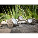 Globo 3302-3 LED Solar-Gartenstehleuchten Solar-3x0,06W | IP44 - Set 3 Leuchten, grau
