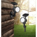 Globo 33026 LED Wandleuchte oder Erspießleuchte Solar 3x0,06W | IP44 - schwarz