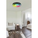 Globo 41368-24 LED Deckenleuchte Sully 1x24W | 800lm | 3000-6500K | RGB - dimmbar, Fernbedienung, Regenbogeneffekt, Nachtmodus, Memoryfunktion, schwarz, opal