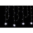 Lichtvorhänge mit Schneeflocken