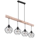 Globo 15416-4 Deckenleuchte Theodor 4x60W | E27 - schwarz, Holz