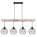 Globo 15416-4 Deckenleuchte Theodor 4x60W | E27 - schwarz, Holz