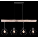 Globo 15416-4 Deckenleuchte Theodor 4x60W | E27 - schwarz, Holz