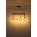 Globo 15416-4 Deckenleuchte Theodor 4x60W | E27 - schwarz, Holz