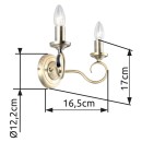 Globo 69003-2W Wandleuchte Truncatus 2x40W | E14 - Messing