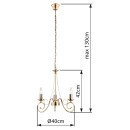 Globo 69003-3 Pendelleuchte Truncatus 3x40W | E14 - Messing