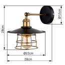 Globo 15086BW Wandleuchte Viejo 1x60W | E27 - Schwarz, Messing, Gold