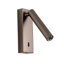 Italux 5906630853786 LED Spot-Wandleuchte Cali | 2.5W integrierte LED-Quelle | 3000K | mit Schalter | braun