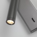 Italux 5906630853779 LED Spot-Wandleuchte Cali | 2.5W integrierte LED-Quelle | 3000K | mit Schalter | grau