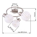 Globo 54025-3 Deckeneinbauleuchte Willy 3x40W | E27 - Nickel matt, weiß