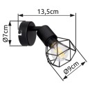 Globo 54802S-1 Wandleuchte Xara 1x40W | E14 - schwarz