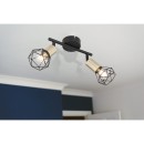 Globo 54802S-2AB Deckenleuchte Xara I 2x40W | E14 - schwarz, Messing