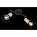 Globo 54802S-2AB Deckenleuchte Xara I 2x40W | E14 - schwarz, Messing