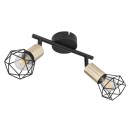 Globo 54802S-2AB Deckenleuchte Xara I 2x40W | E14 - schwarz, Messing
