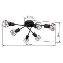 Globo 54802S-6 Deckeneinbauleuchte Xara 6x40W | E14 - schwarz