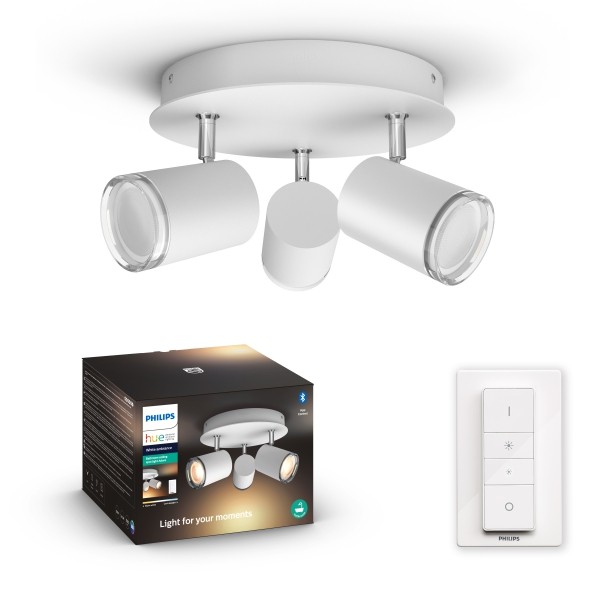 | - LED Philips | 1x225w | White dimmbar, Ambiance, Adore Hue Fernbedienung, weiß 2500lm 2200-6500K Deckenleuchte Badezimmerleuchte 8719514340916 Bluetooth, IP44