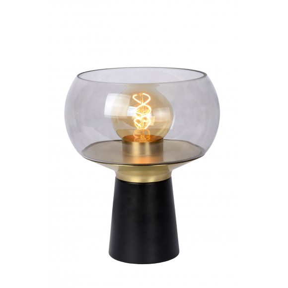 Lucide 05540/01/30 FARRIS dekorative Tischlampe H280mm | 1xE27 - schwarz, Rauchglas