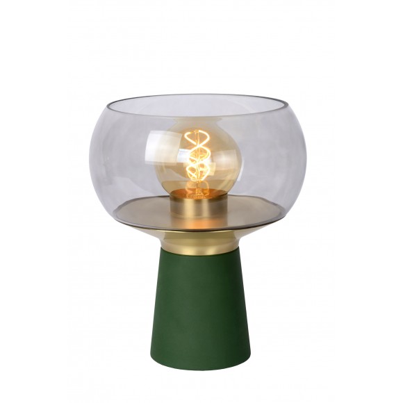 Lucide 05540/01/33 FARRIS dekorative Tischlampe H280mm | 1xE27 - grün, Rauchglas