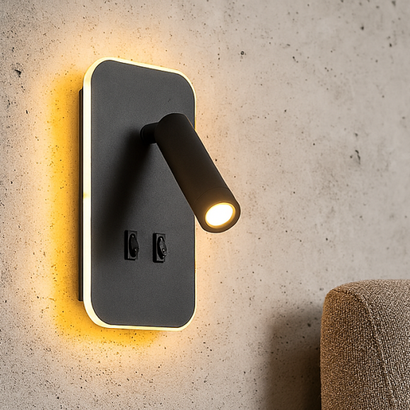 Italux WL-83957-1-BK LED Spot-Wandleuchte Doria | 8W LED | 559lm | 3000K
