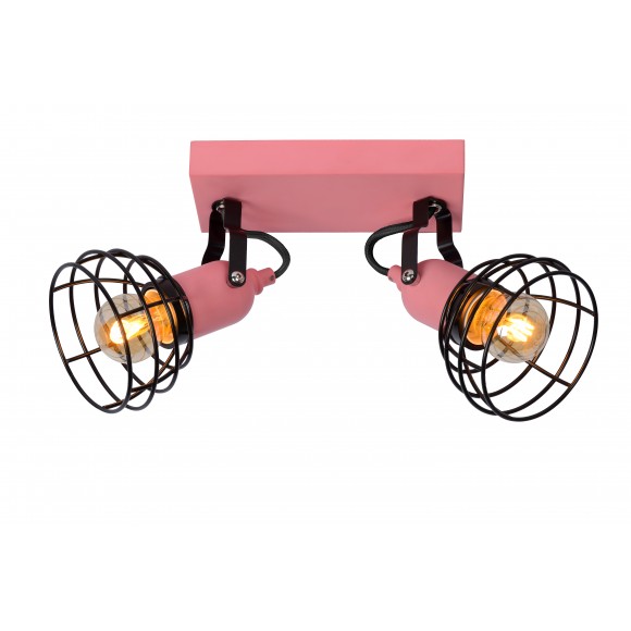 Lucide 08927/02/66 Kinder Spotleuchte Pola 2x60w | E27 - Rosa, einstellbar, dimmbar