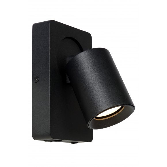 Lucide 09929/06/30 Wandleuchte Nigel 1x5w | LED GU10 | 320lm | 3000K - ist im Paket, schwarz, einstellbar, eingeschlossen