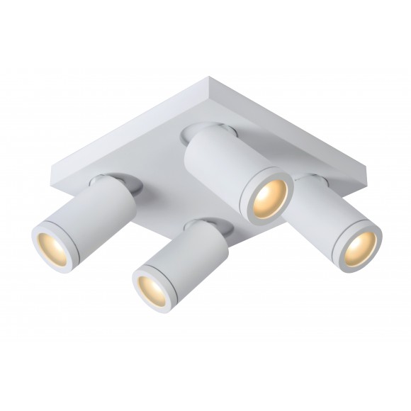 Lucide 09930/20/31 Spotleuchte 4x5w | LED GU10 | 4x320lm | 2200K / 3000K | IP44 - inkl. Lampe, weiß, einstellbar, dimmbar, CCT