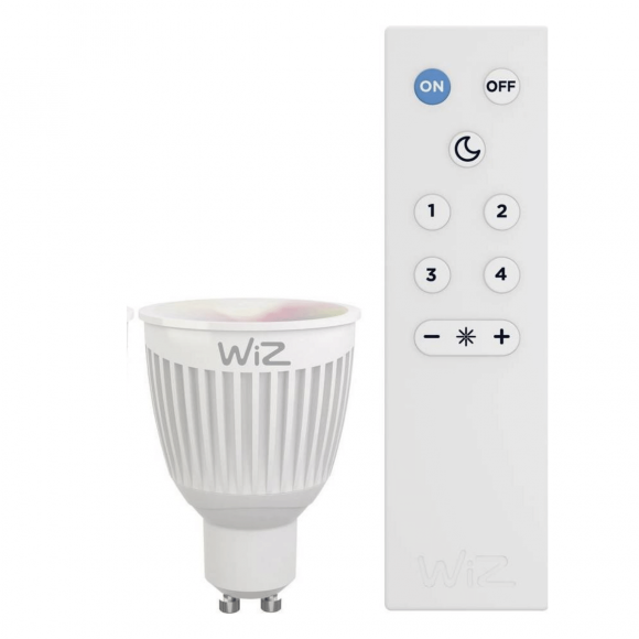 TRIO 956-88 intelligente LED Lampe 1x6,5W | GU10 | 360L | 2200-6500K | RGBW - dimmbare Temperatureinstellung, WiZ, Fernbedienung, Memory-Funktion, weiß