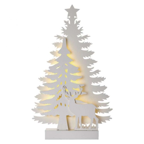 Emos ZY2207 LED dekorative Tischleuchte 0,36W | 3000K | IP20 - Weihnachtsbaum, weiß, Timer