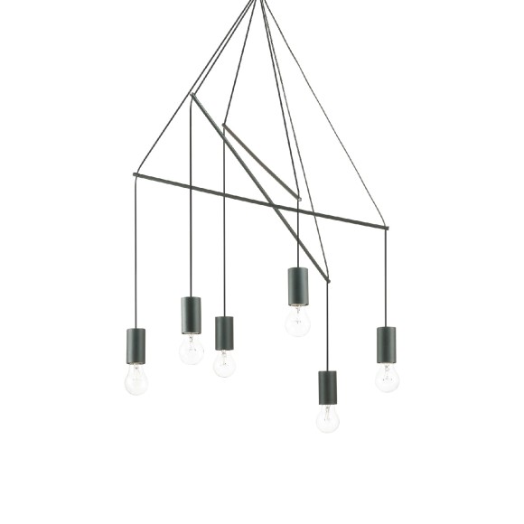 Ideal Lux 158860 Pendelleuchte Pop Nero 10x60W | E27 - schwarz