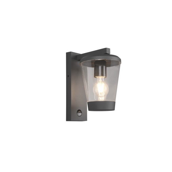 Trio 211069142 Außenwandleuchte mit Bewegungssensor Cavado 1x40w | E27 | IP44 - Anthrazit