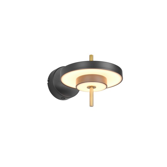 Trio T240270180 LED Wandleuchte KEATON  | 10W integrierte LED-Quelle | 1x1200lm | 2300+3000+4000K | Trio - SwitchDimmer | schwarz | gold