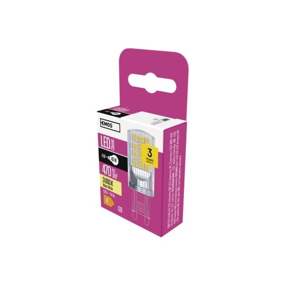 EMOS ZQ9544 LED Lampe Classic | 4W G9 | 470lm | 3000K