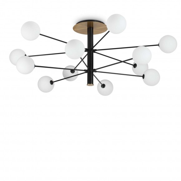 Ideal Lux 273709 Deckenleuchte Cosmopolitan PL12 12x15W | G9 - Messing, weiß, schwarz