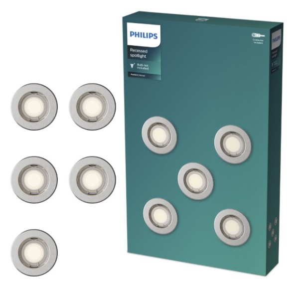 Philips 8721103037176 Set von Einbauleuchten Peridot GU10 | chrom