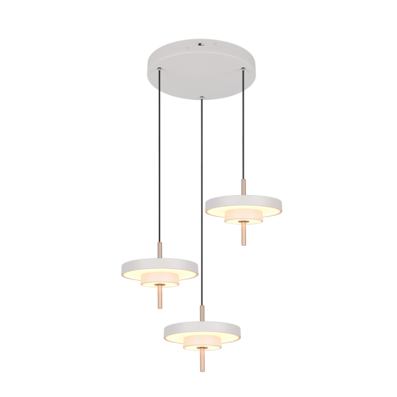 Trio T340230376 LED Pendelleuchte KEATON  | 10W integrierte LED-Quelle | 3x1200lm | 2300+3000+4000K | Trio - SwitchDimmer | grau