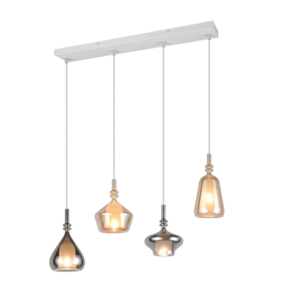 Trio T349400417 Pendelleuchte ALDEA  | 4x10W E14 | Seilleuchte | gelb | weiß | buntfarbig