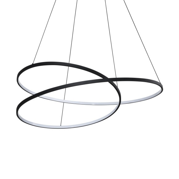 Ideal lux 364896 LED Pendelleuchte OZ  | 75W integrierte LED-Quelle | 3890lm | 3000K | verstellbar | Seilleuchte | schwarz