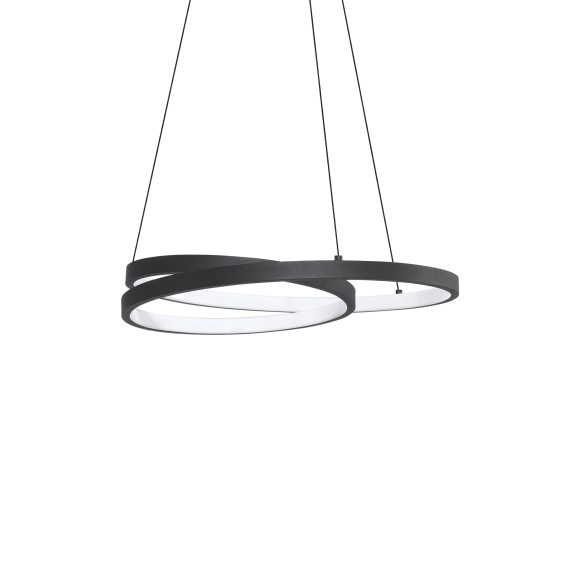 Ideal lux 364957 LED Pendelleuchte OZ  | 38W integrierte LED-Quelle | 1830lm | 3000K | verstellbar | Seilleuchte | schwarz
