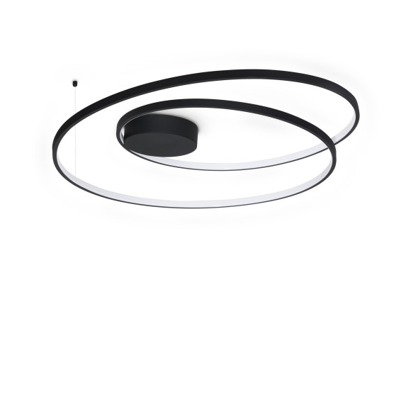Ideal lux 365053 LED Deckenleuchte OZ  | 52W integrierte LED-Quelle | 2560lm | 3000K | schwarz