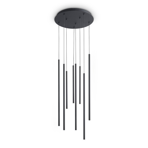 Ideal lux 371177 LED Pendelleuchte LOOK  | 16W integrierte LED-Quelle | 1150lm | 3000K | verstellbar | Seilleuchte | schwarz