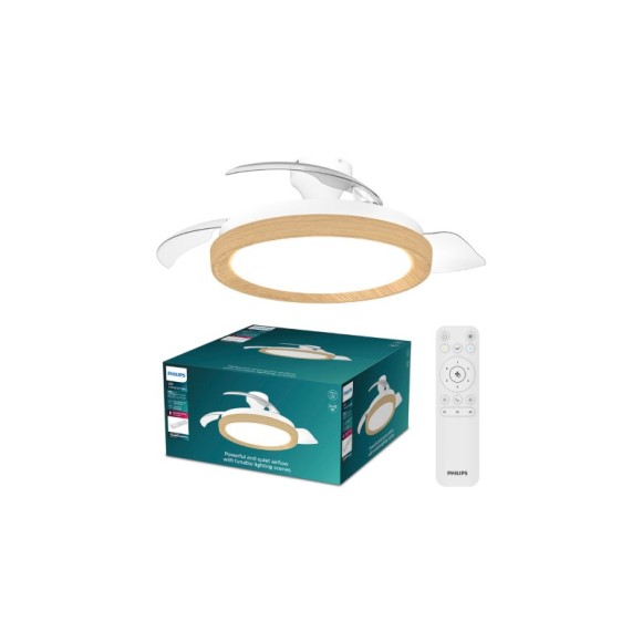 Philips 8721103128294 LED Ventilator mit Licht Bliss  | 35W integrierte LED-Quelle | 4500lm | 2700-6500K | Dimmer | Fernbedienung